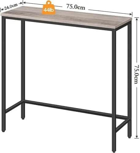 طاولة كونسول ضيقة 75 سم مدخل صغيرة اريكة رفيعة جانبية رمادي - Chulovs