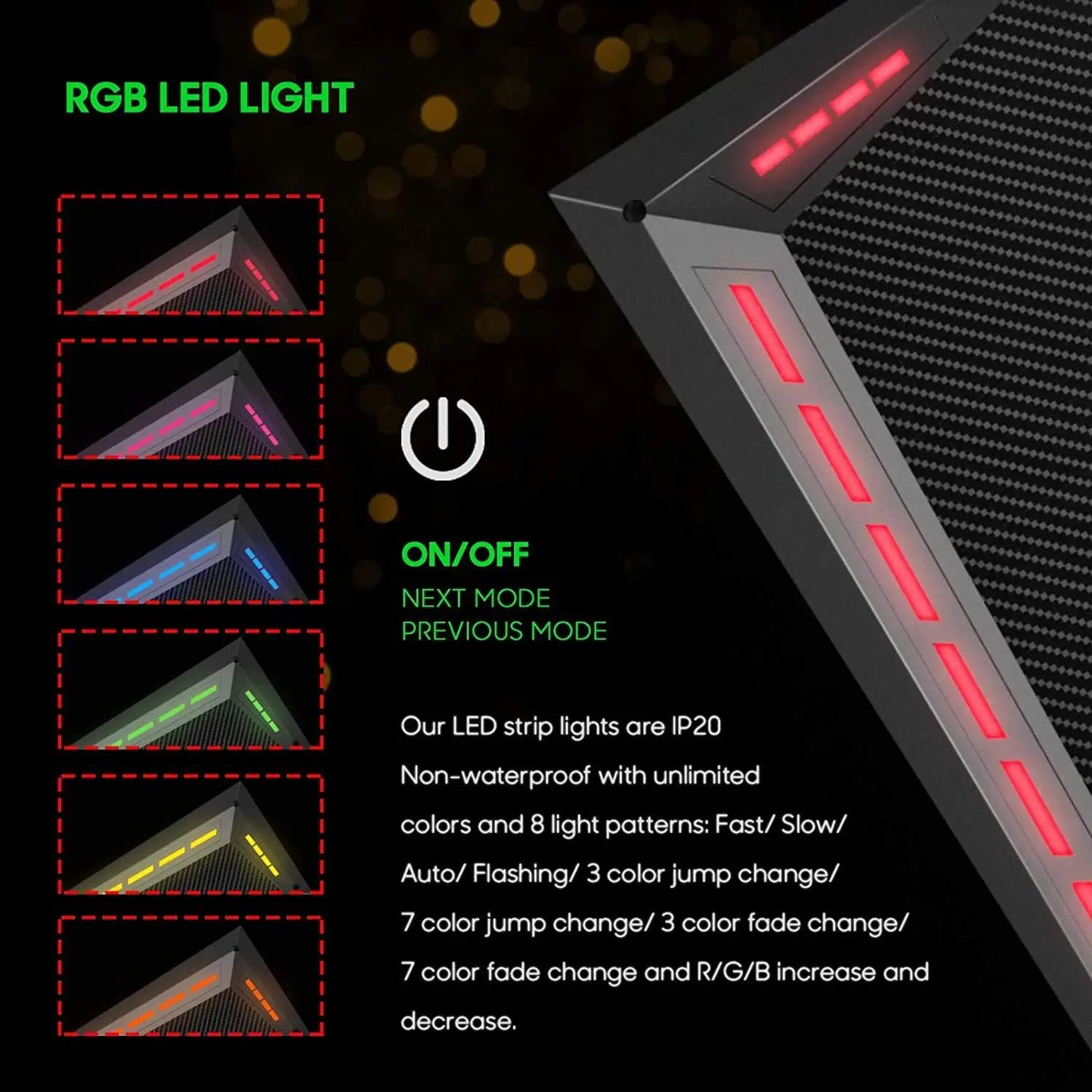 مكتب ألعاب Chulovs مع أضواء LED RGB وتصميم على شكل حرف Y وإكسسوارات Chulovs