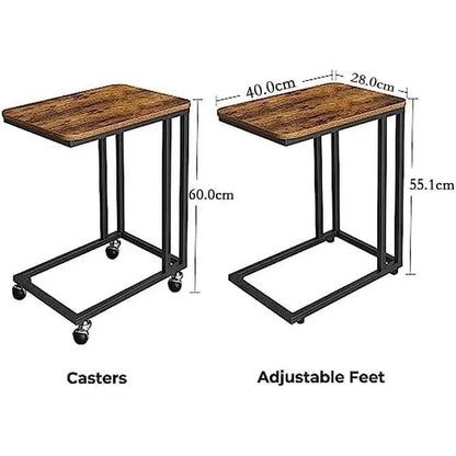 طاولة جانبية صينية تلفزيون وجبات خفيفة على شكل حرف C مع اطار معدني عجلات - Chulovs